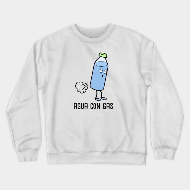 Agua con Gas Spanish - Puns Crewneck Sweatshirt by Soncamrisas